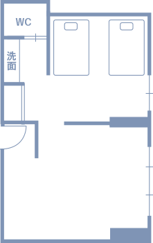 間取り図:リビング付きツインルーム